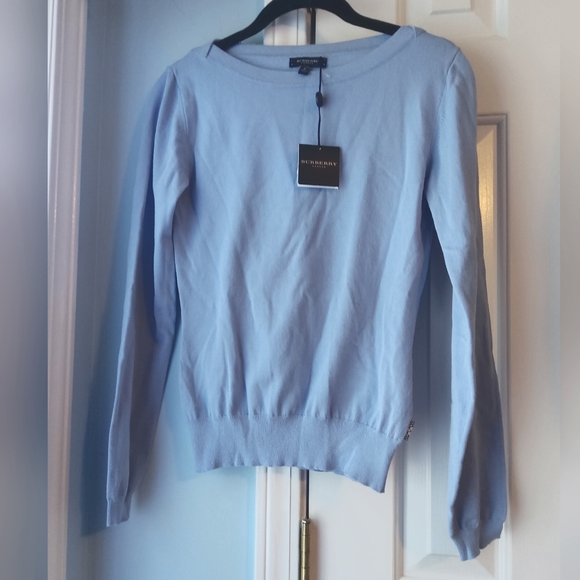 Burberry Sweaters - BURBERRY💥New💥Sky Blue Long-sleeve Sweater